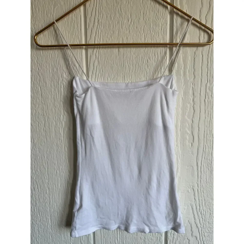 NWOT Enza Costa Silk Rib Essential Tank in White, XS $165 - Picture 5 of 6